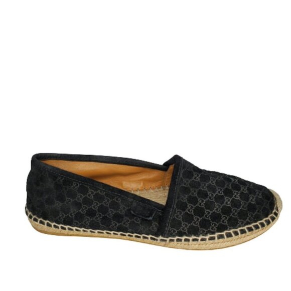 Gucci Micro GG Guccissima Suede Slip On Espadrille Flats - Picture 1 of 8